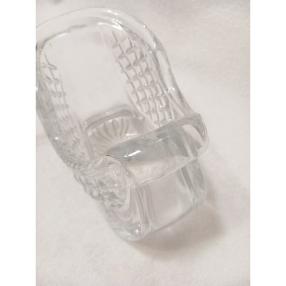 CRYSTAL 7”x 5" Christmas Santa Sleigh CANDY & NUT Dish 24% Lead Candy Holiday - Picture 7 of 13